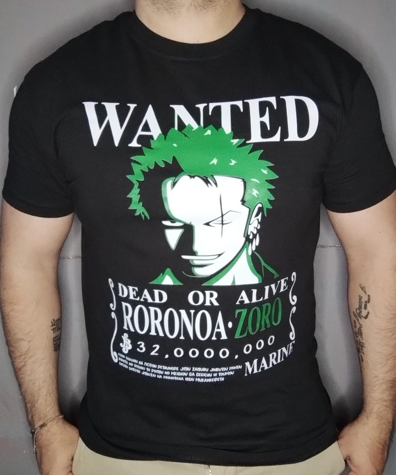 Playera Unisex Zoro Roronoa Recompensa